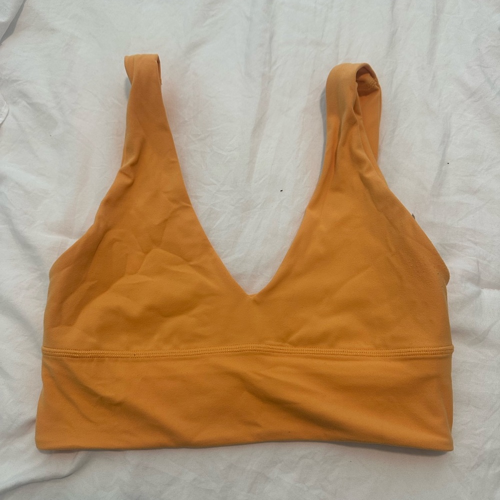 Orange Lululemon V-neck bra